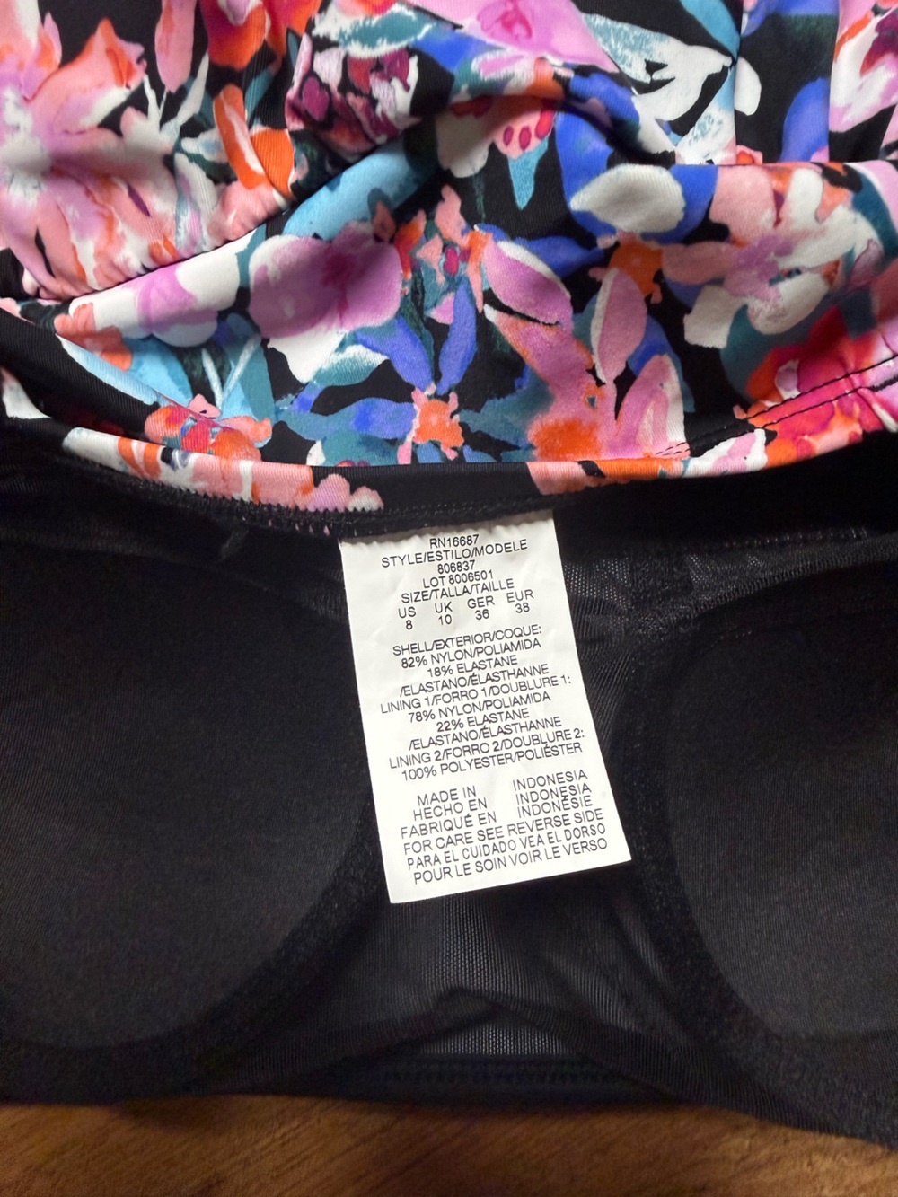 Swim Solutions Multi-Color Floral Swimsuit - Picture 6 of 8